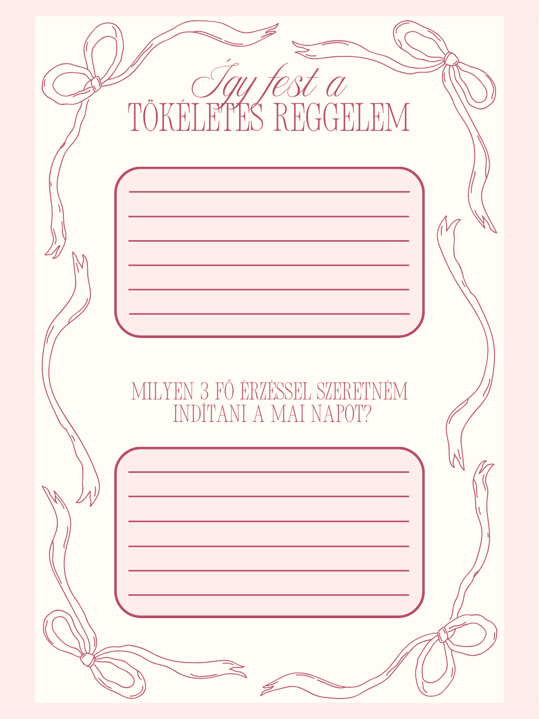 Az Én Reggeli Tervezőm – Nyomtatható 3 Oldalas Rutintervező (PDF) INGYENES